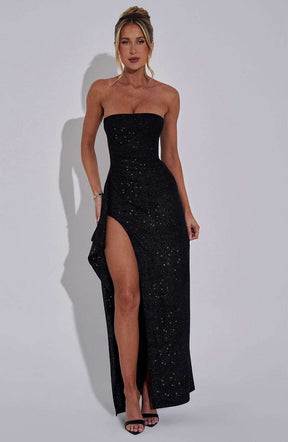 Dhalia Maxi Dress - Black Sparkle Ryvelle