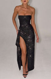 Dhalia Maxi Dress - Black Sparkle Ryvelle