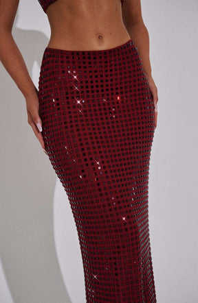Dimity Maxi Skirt - Wine Ryvelle