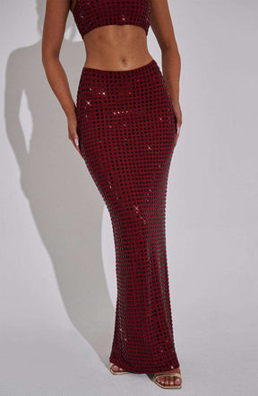 Dimity Maxi Skirt - Wine Ryvelle