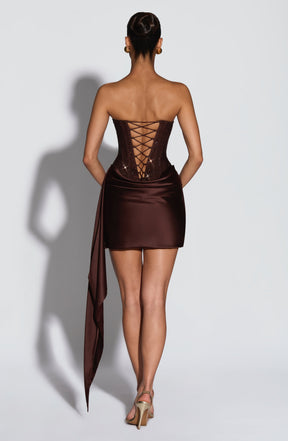 Ebony Mini Dress - Plum Brown Ryvelle