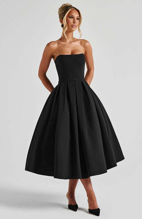 Edith Midi Dress - Black Ryvelle