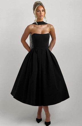 Edith Midi Dress - Black Ryvelle