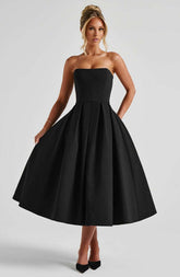 Edith Midi Dress - Black Ryvelle