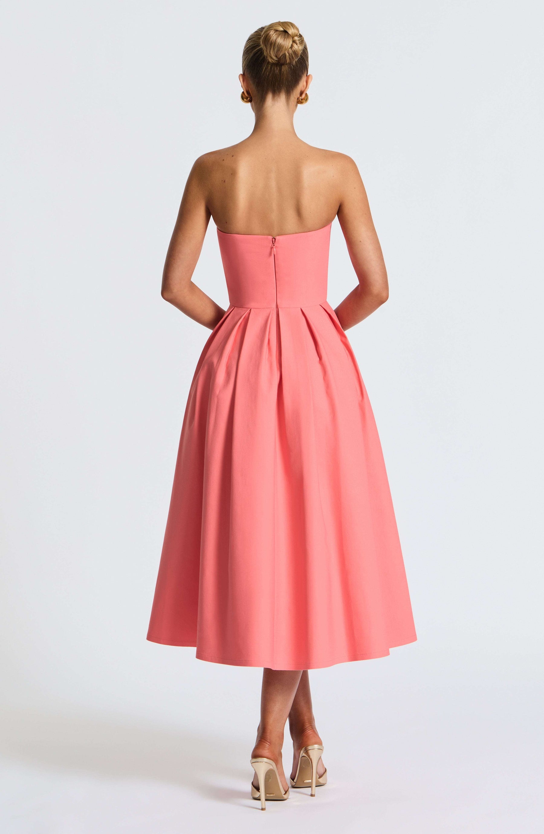Edith Midi Dress - Coral Pink Ryvelle