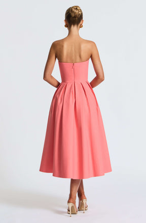 Edith Midi Dress - Coral Pink Ryvelle