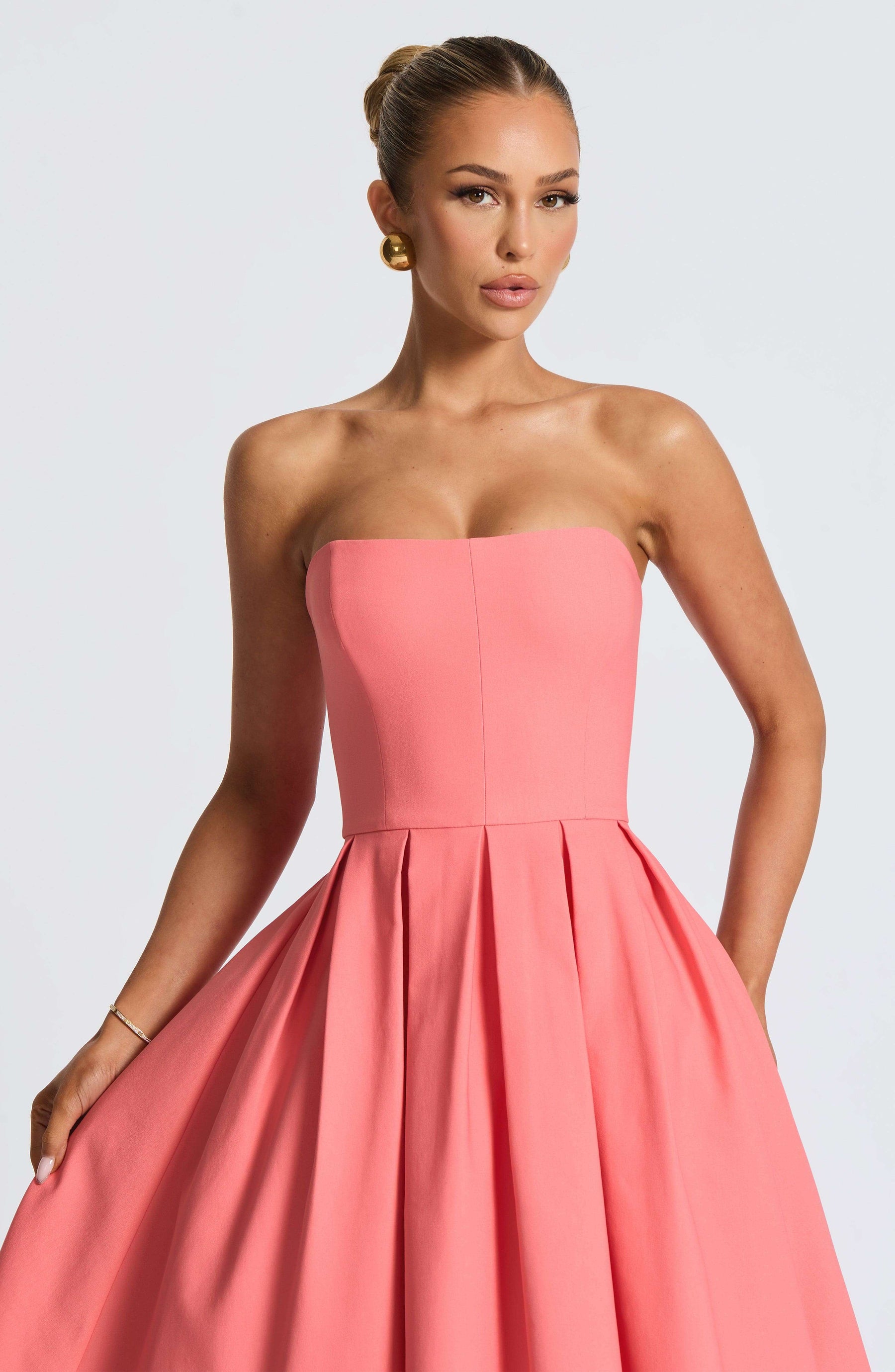Edith Midi Dress - Coral Pink Ryvelle