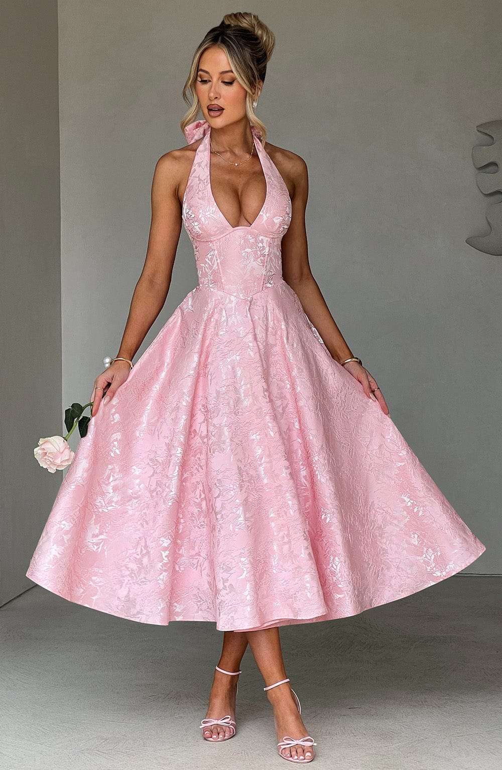 Effie Midi Dress - Blush Ryvelle
