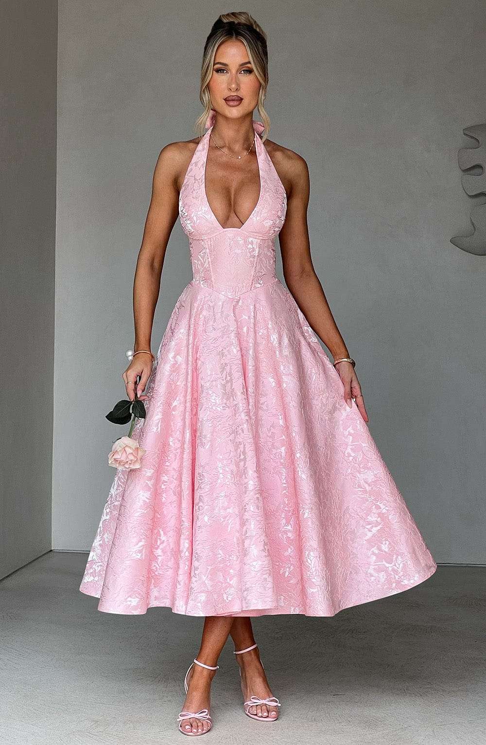 Effie Midi Dress - Blush Ryvelle