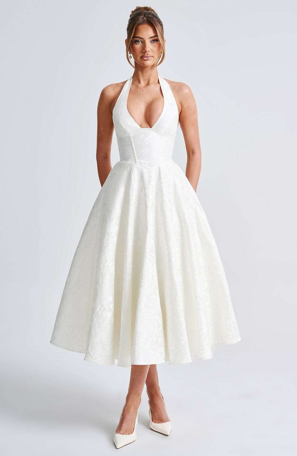 Effie Midi Dress - Ivory Ryvelle