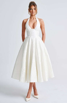 Effie Midi Dress - Ivory Ryvelle