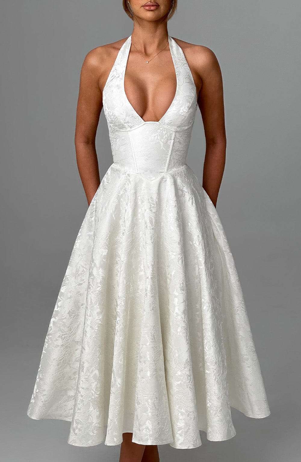 Effie Midi Dress - Ivory Ryvelle