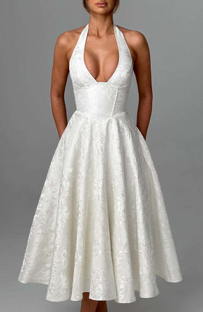 Effie Midi Dress - Ivory Ryvelle
