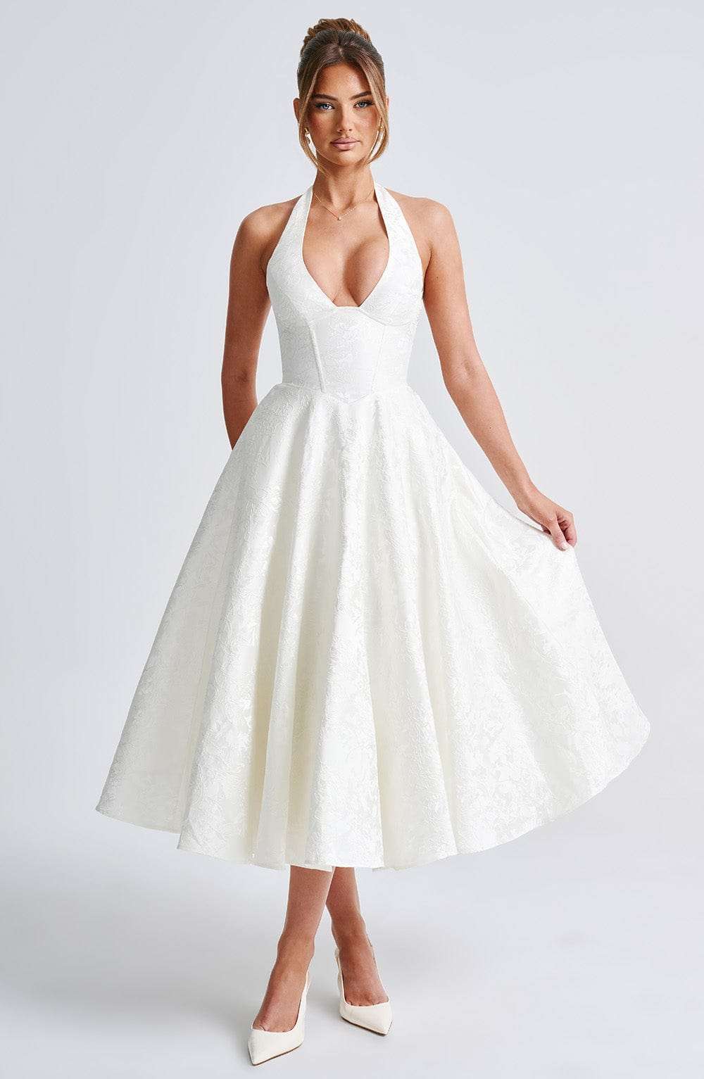 Effie Midi Dress - Ivory Ryvelle