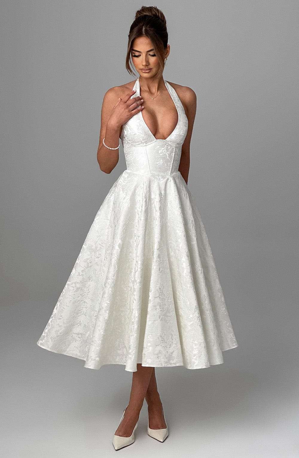 Effie Midi Dress - Ivory Ryvelle