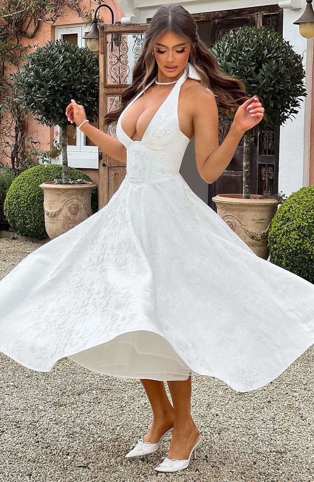 Effie Midi Dress - Ivory Ryvelle
