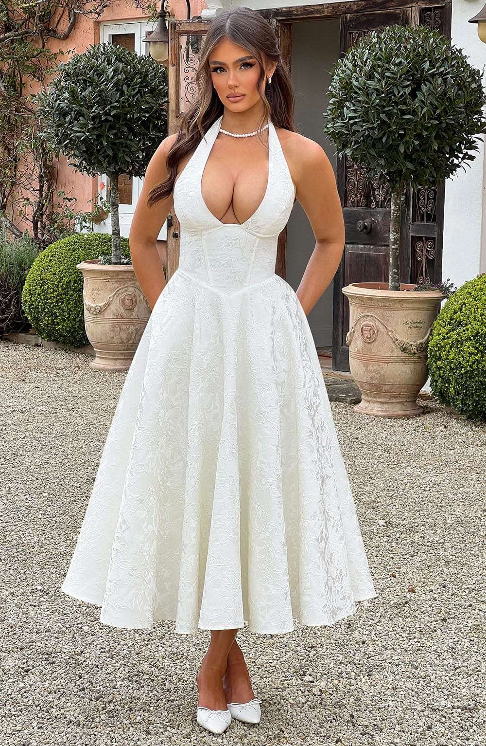 Effie Midi Dress - Ivory Ryvelle
