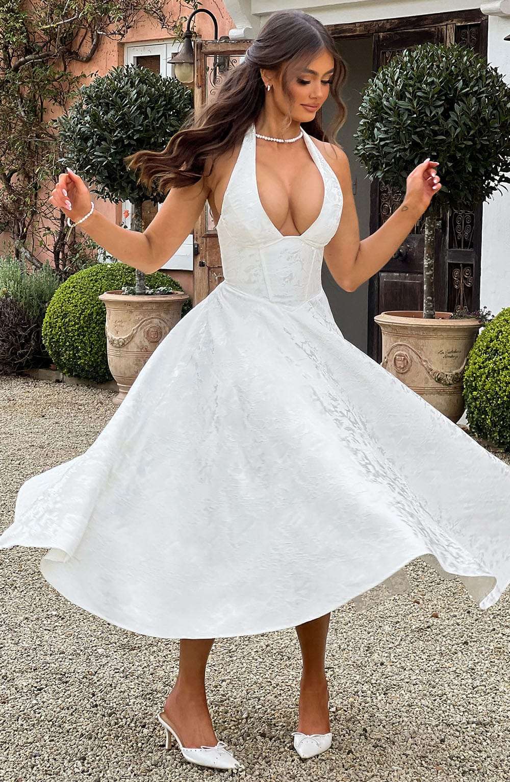 Effie Midi Dress - Ivory Ryvelle