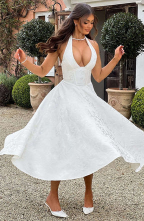 Effie Midi Dress - Ivory Ryvelle