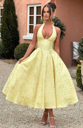 Effie Midi Dress - Lemon Ryvelle