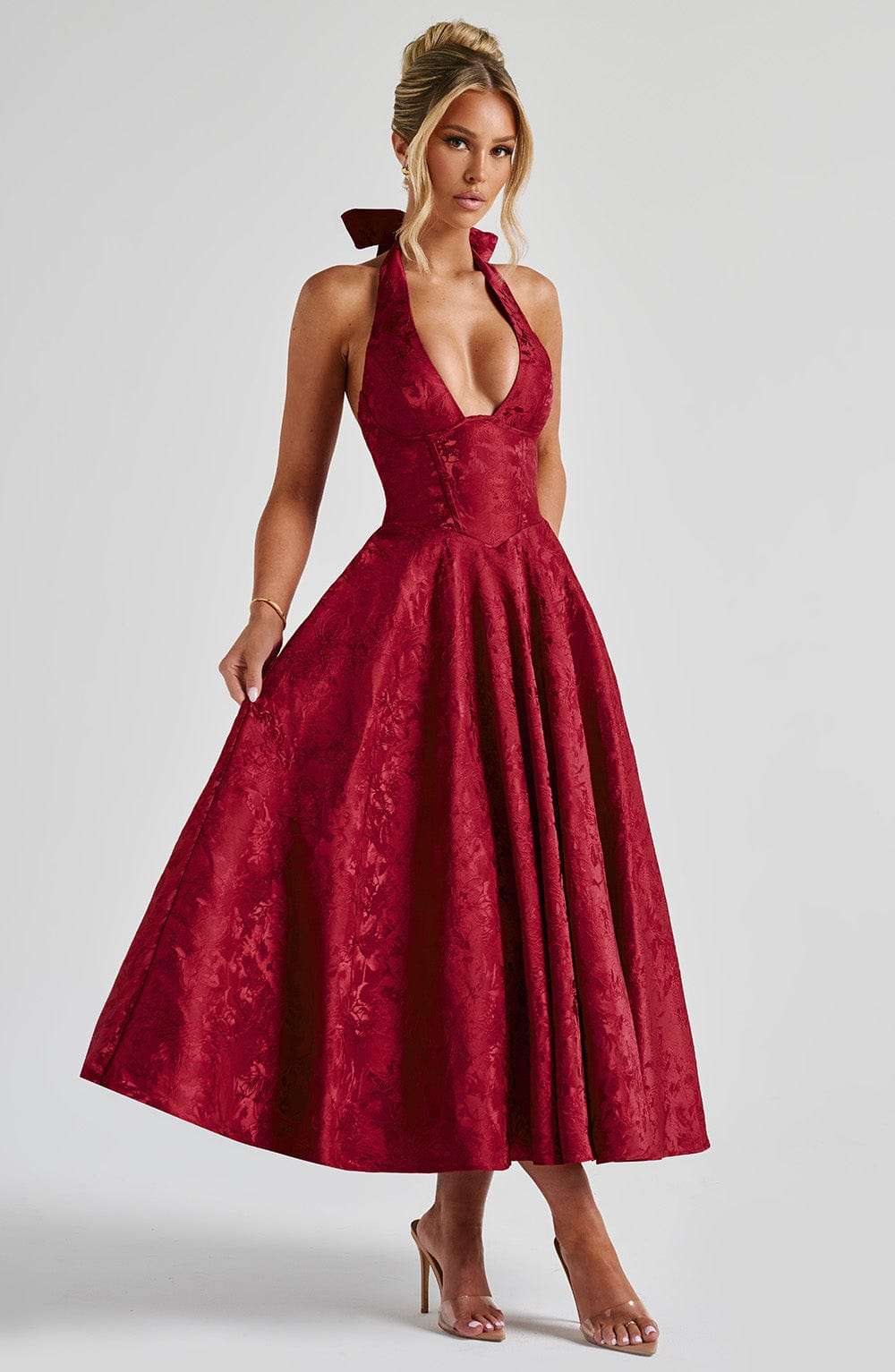 Effie Midi Dress - Red Ryvelle