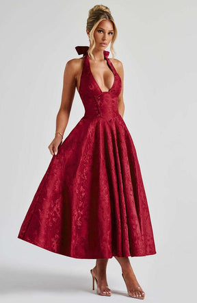 Effie Midi Dress - Red Ryvelle