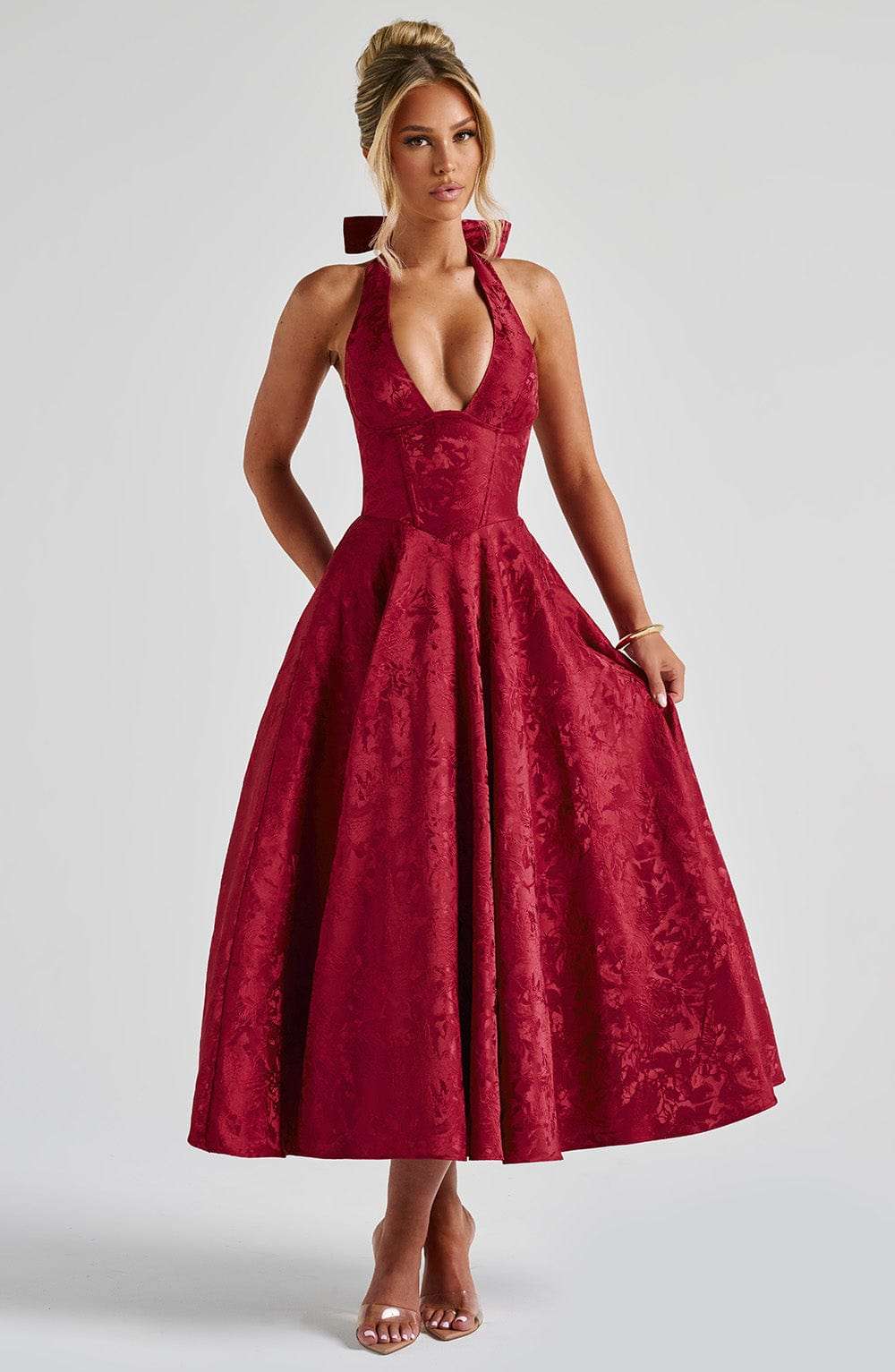 Effie Midi Dress - Red Ryvelle