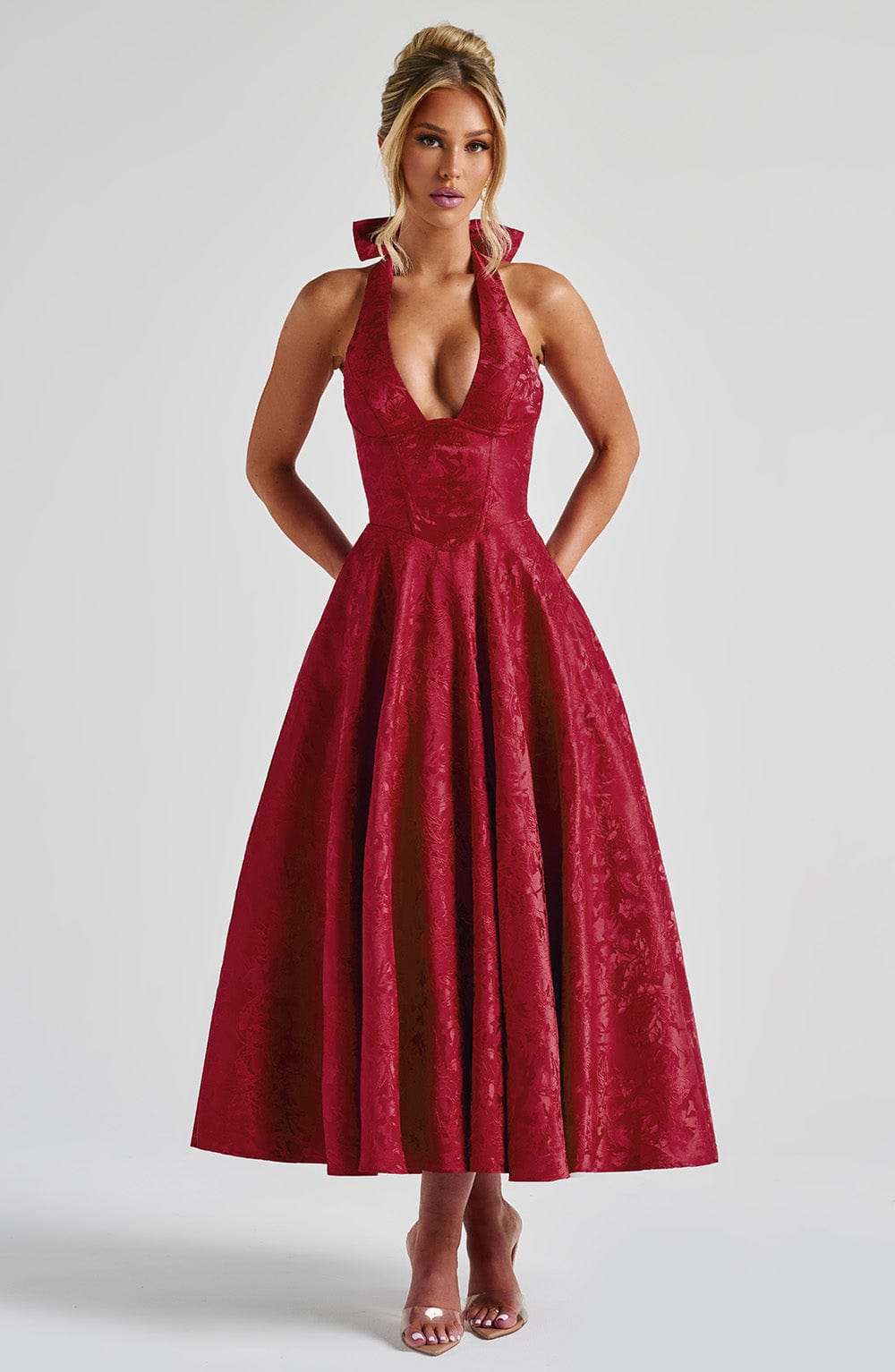 Effie Midi Dress - Red Ryvelle