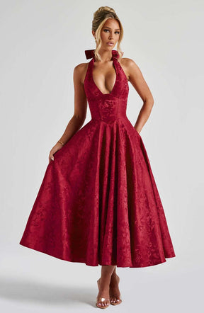Effie Midi Dress - Red Ryvelle