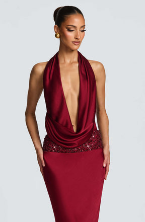 Eleni Bodysuit - Burgundy Ryvelle