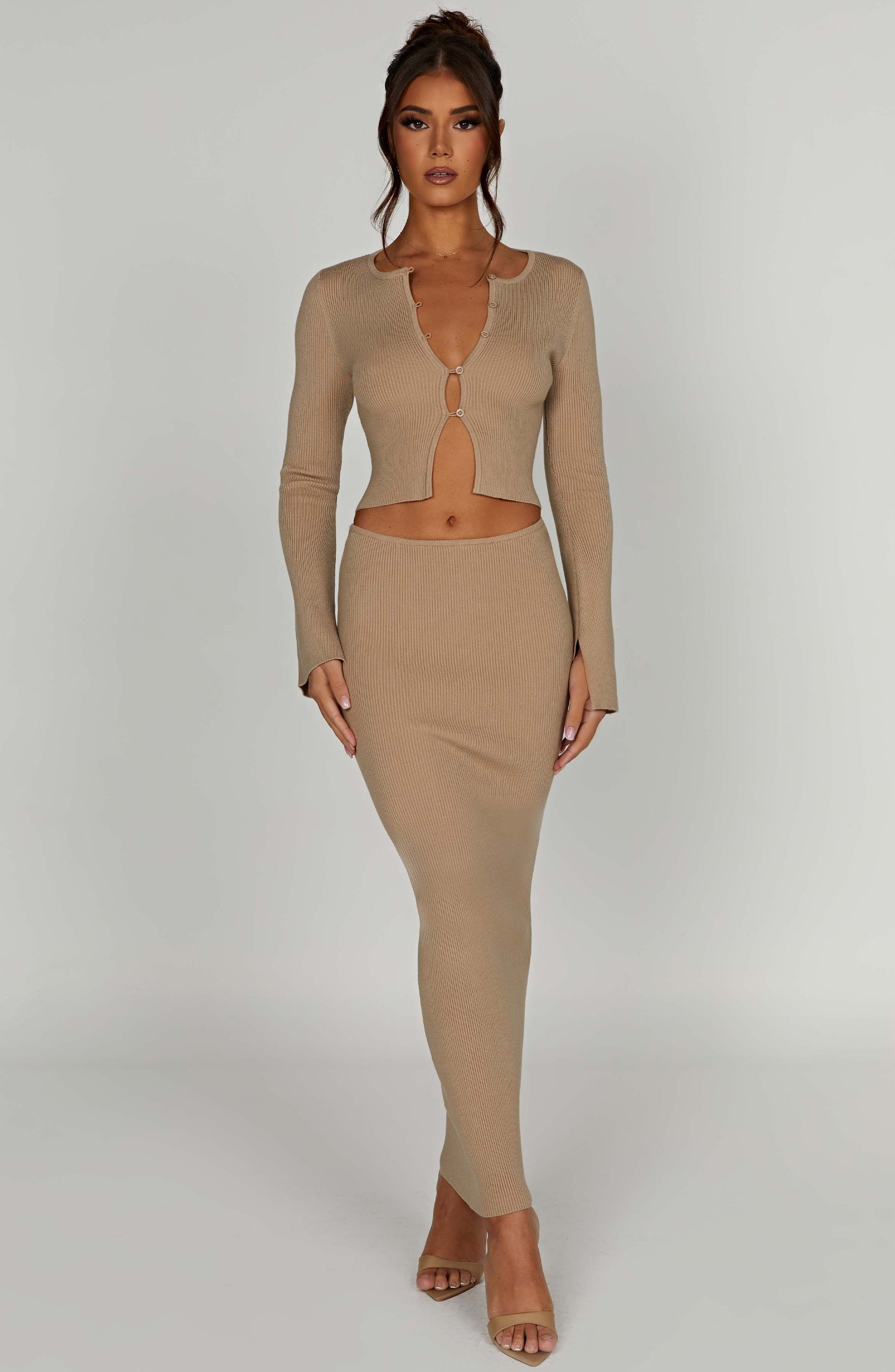 Elia Maxi Skirt - Beige Ryvelle