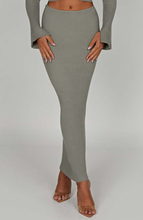 Elia Maxi Skirt - Khaki Ryvelle