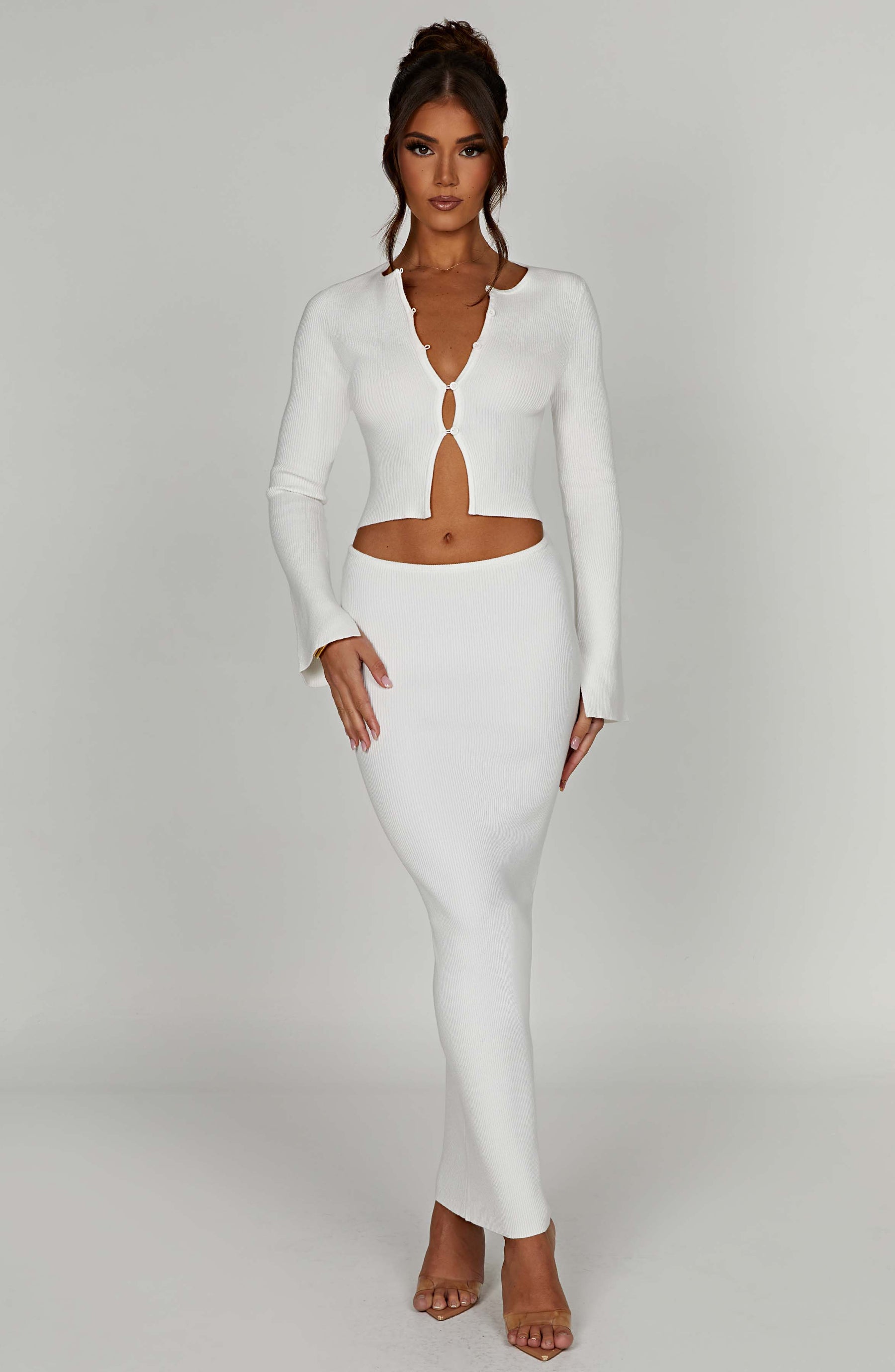 Elia Maxi Skirt - White Ryvelle