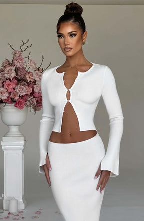 Elia Maxi Skirt - White Ryvelle