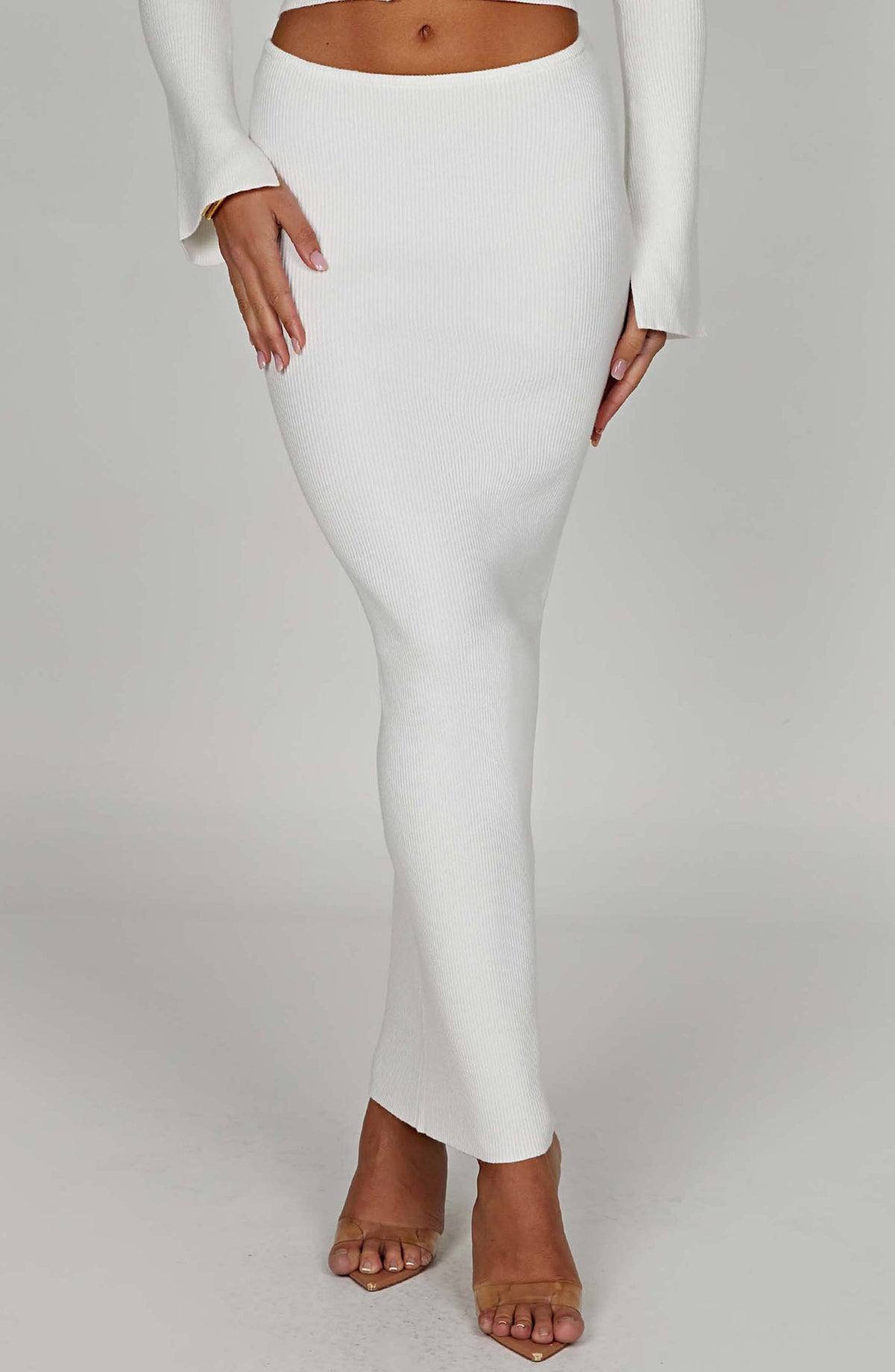 Elia Maxi Skirt - White Ryvelle