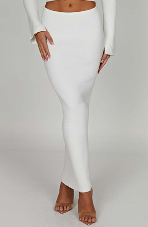 Elia Maxi Skirt - White Ryvelle