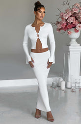 Elia Maxi Skirt - White Ryvelle