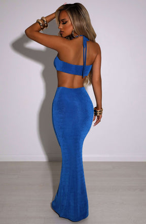 Elita Maxi Skirt - Electric Blue Ryvelle