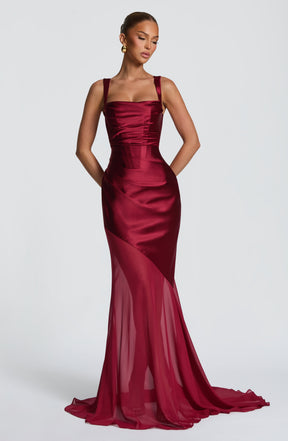 Eliza Gown - Burgundy Ryvelle