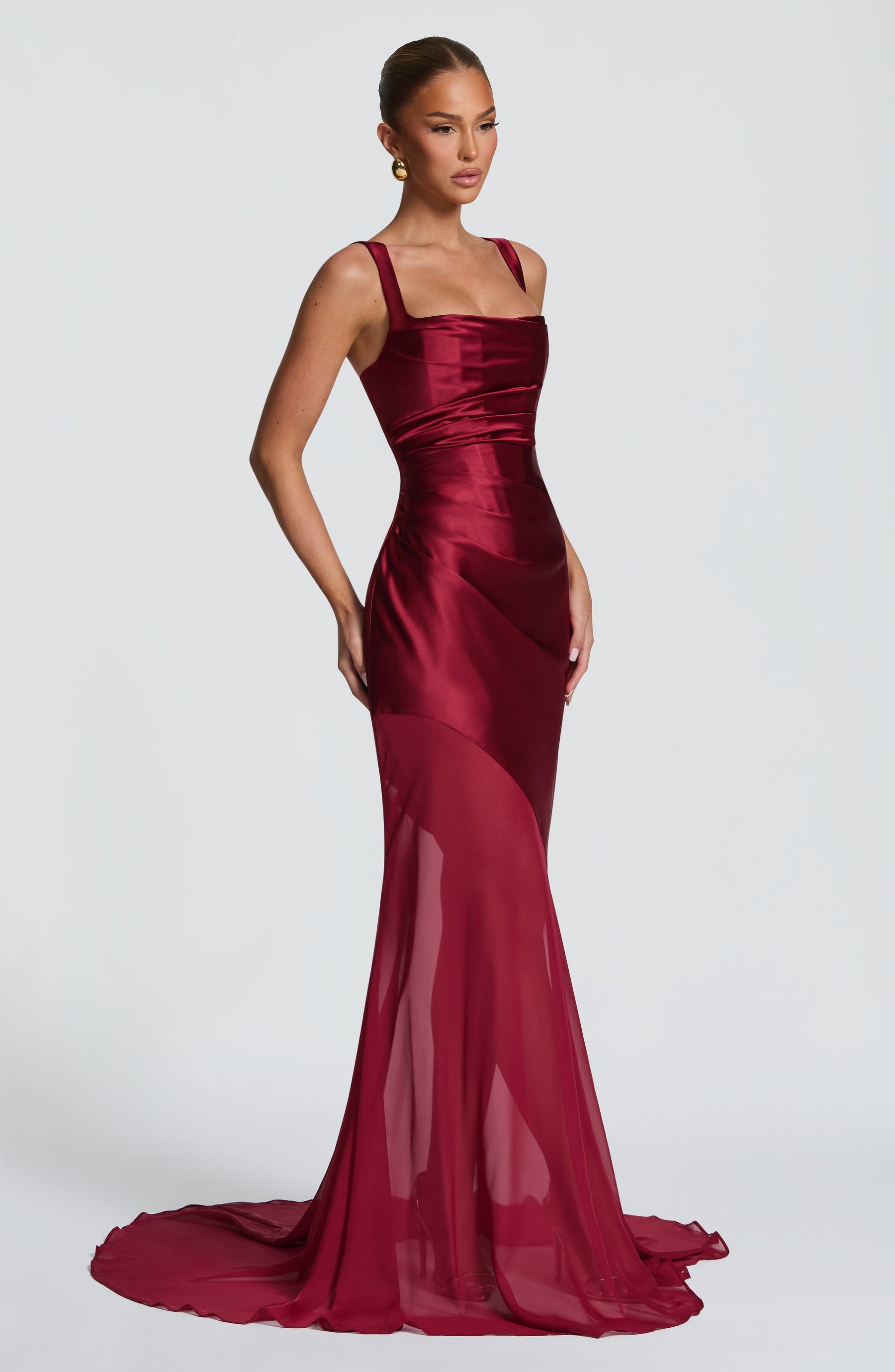 Eliza Gown - Burgundy Ryvelle