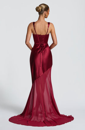 Eliza Gown - Burgundy Ryvelle
