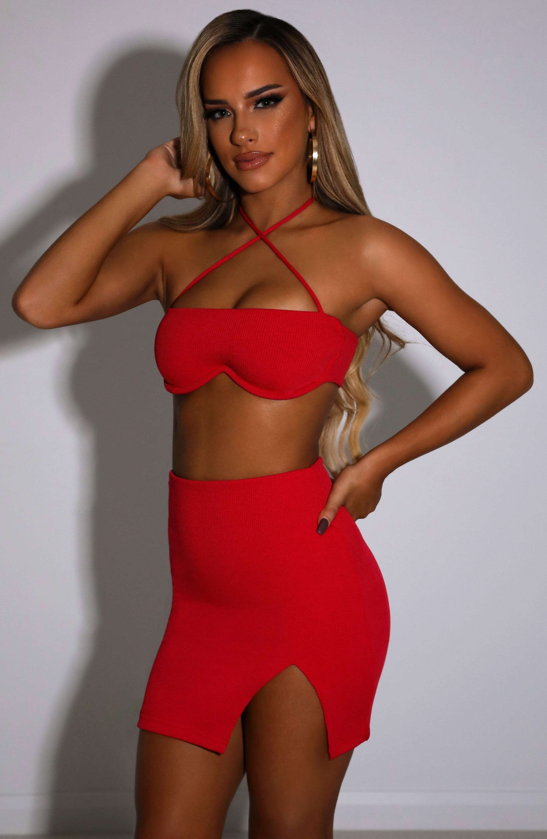 Eliza Mini Skirt - Red Ryvelle