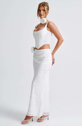 Elizabeth Maxi Skirt - Ivory Ryvelle