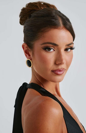 Eloise Earrings - Black/Gold Ryvelle