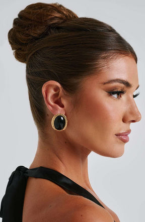 Eloise Earrings - Black/Gold Ryvelle