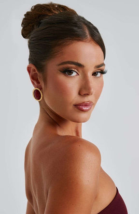 Eloise Earrings - Red/Gold Ryvelle