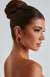 Eloise Earrings - Red/Gold Ryvelle