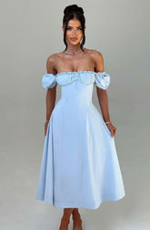 Elora Midi Dress - Blue Ryvelle