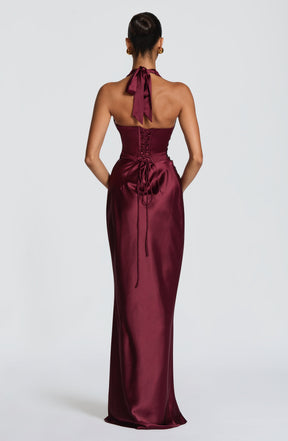 Elowen Maxi Dress - Cherry Lacquer Ryvelle