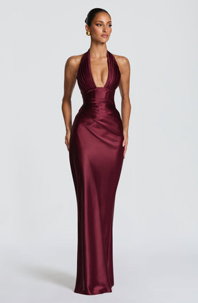 Elowen Maxi Dress - Cherry Lacquer Ryvelle